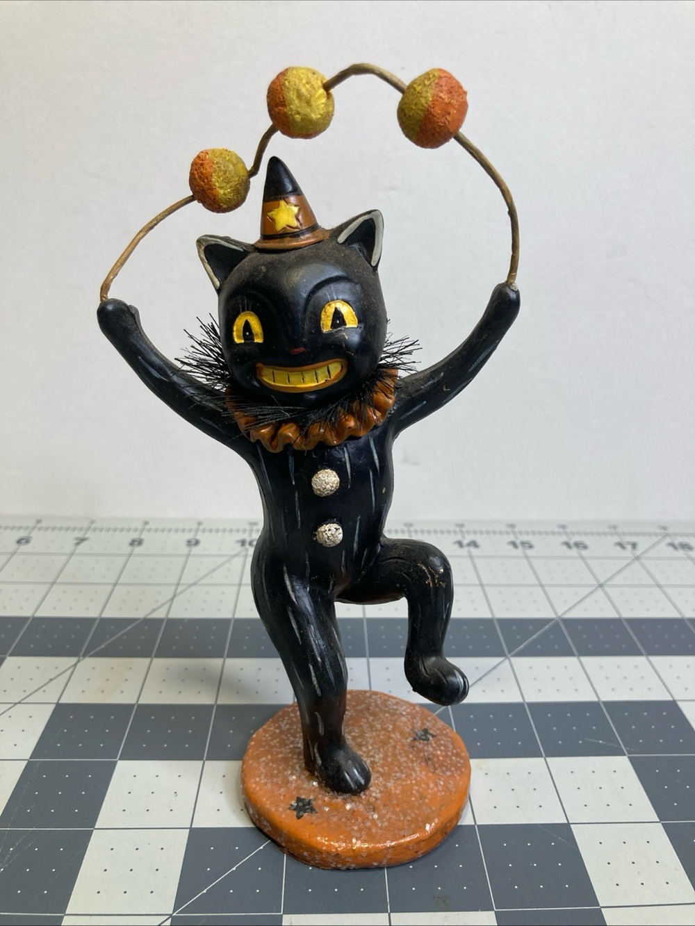 Johanna Parker Halloween Dancing Juggling Pumpkin Peeps BLACK CAT 7.5"